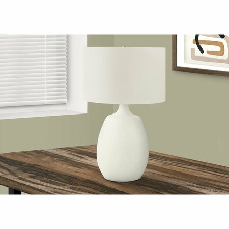 MONARCH SPECIALTIES Lighting, 26 in.H, Table Lamp, Ivory / Cream Shade, Cream Resin, Contemporary I 9609